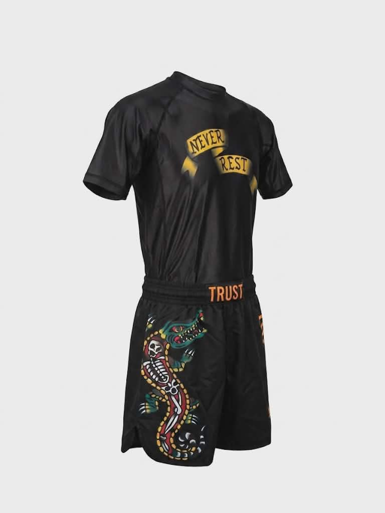Never Rest BJJ Rash Guard Set – No-Gi Jiu-Jitsu Compression Gear | Trust-Clothes