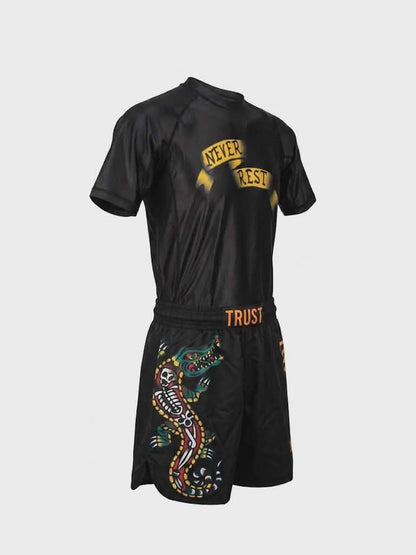 Never Rest BJJ Rash Guard Set – No-Gi Jiu-Jitsu Compression Gear | Trust-Clothes