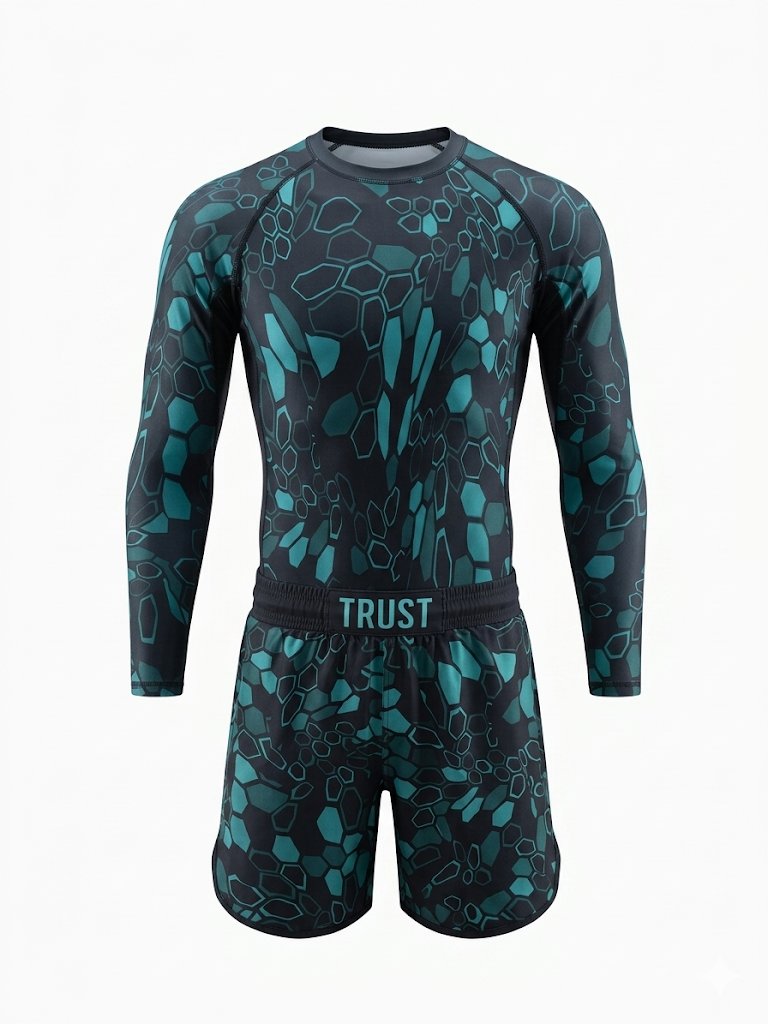 Cold Hex BJJ Rash Guard Set – No-Gi Jiu-Jitsu Compression Gear | Trust-Clothes