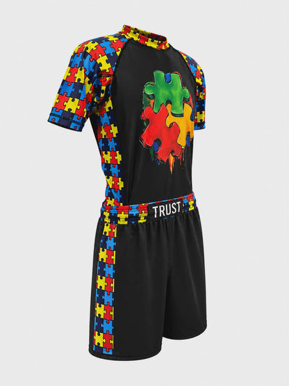 Unbreakable Pieces BJJ Rash Guard Set – Autism Awareness Edition | Trust-Clothes