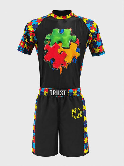 Unbreakable Pieces BJJ Rash Guard Set – Autism Awareness Edition | Trust-Clothes